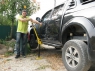 Силовые пороги на Nissan Navara D40 3 точки крепления